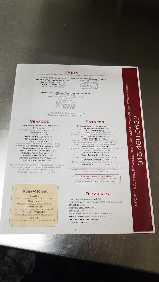 Menu Twin Trees Restaurant-2