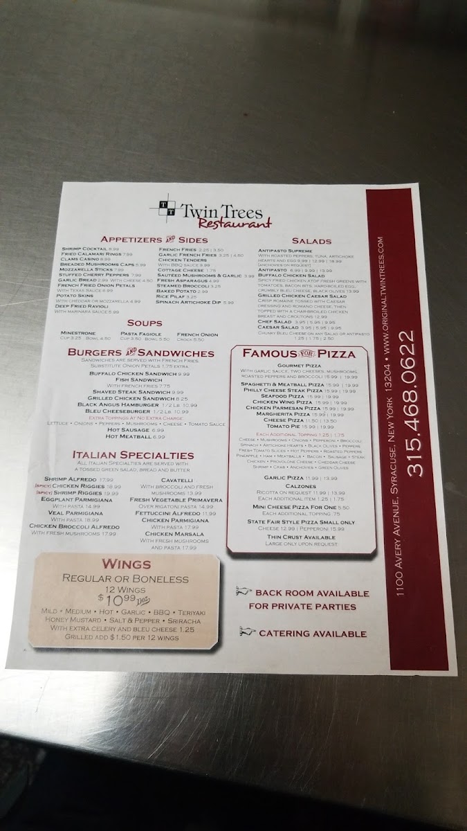 Menu Twin Trees Restaurant-3
