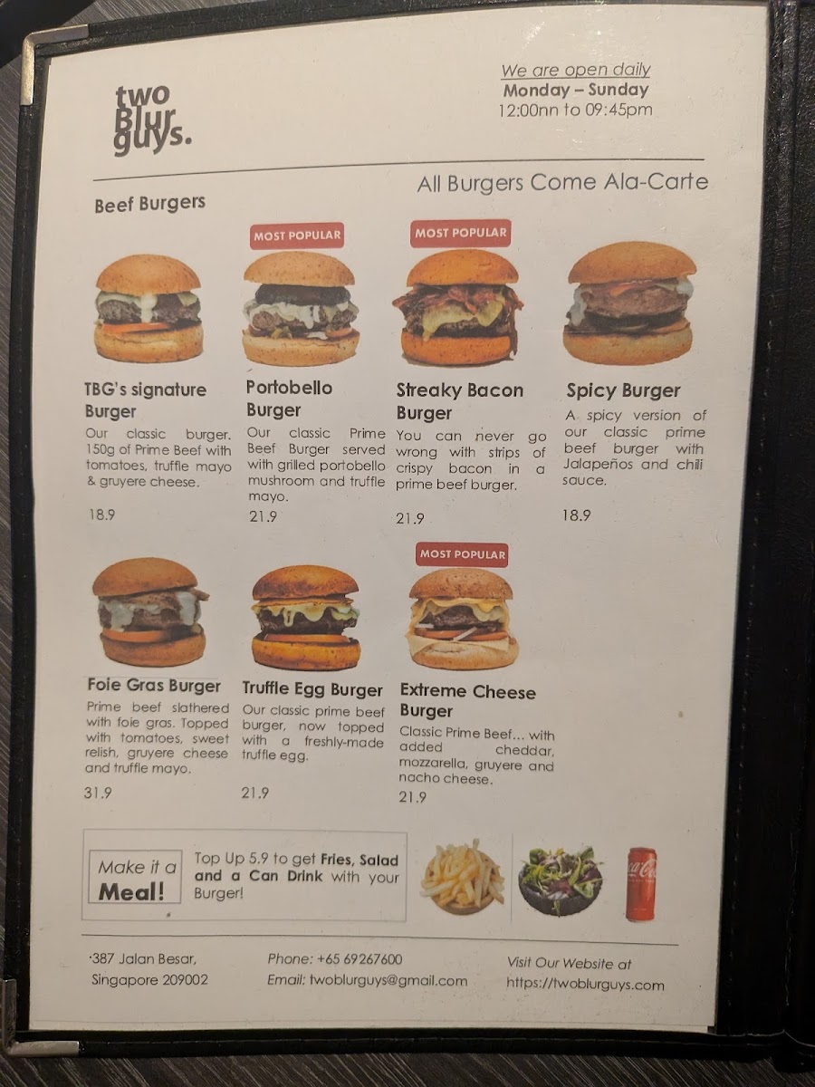Menu Two Blur Guys @ Jalan Besar-10