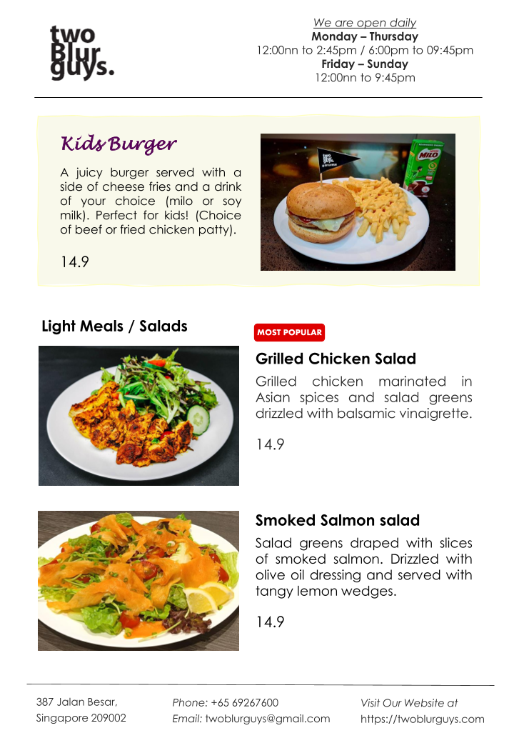 Menu Two Blur Guys @ Jalan Besar-3