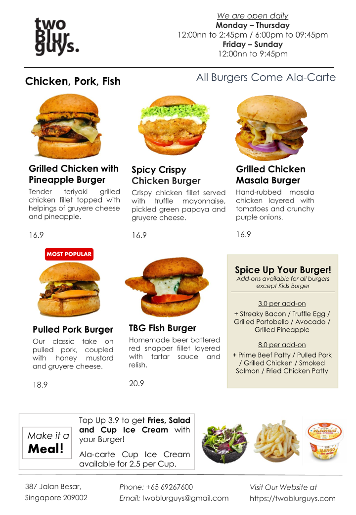 Menu Two Blur Guys @ Jalan Besar-4