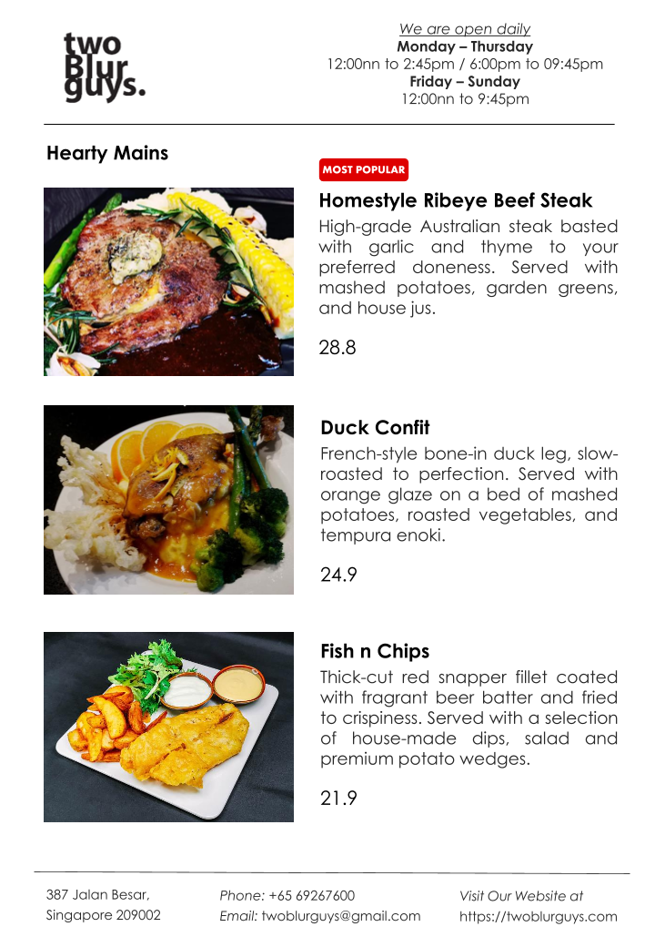 Menu Two Blur Guys @ Jalan Besar-6