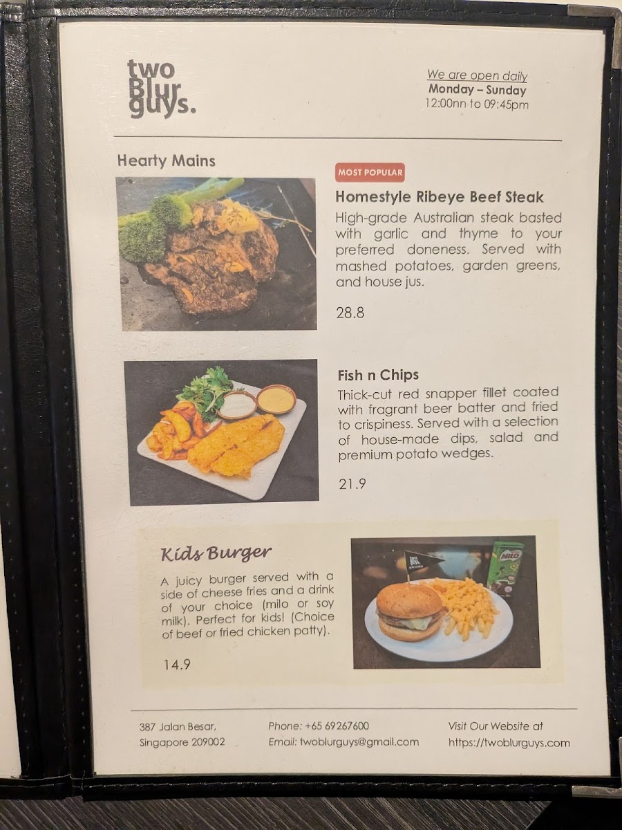 Menu Two Blur Guys @ Jalan Besar-9