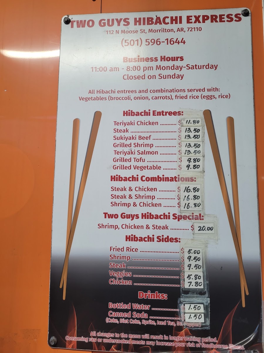 Menu Two Guys Hibachi Express-2