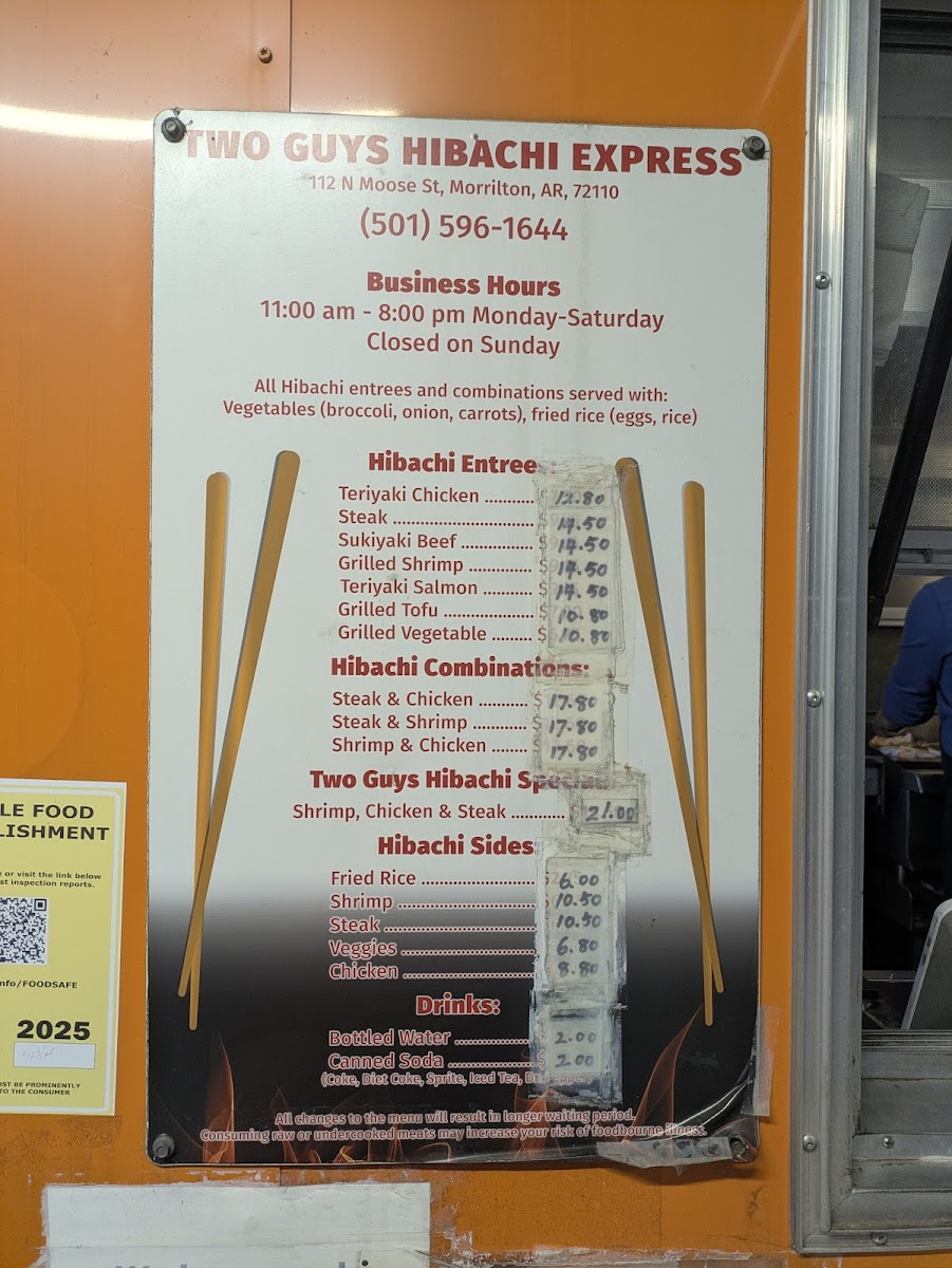Menu Two Guys Hibachi Express-3