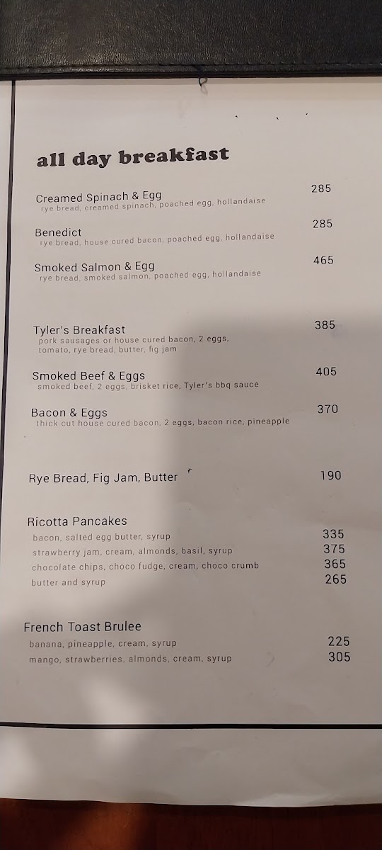 Menu Tyler's Cafe-10