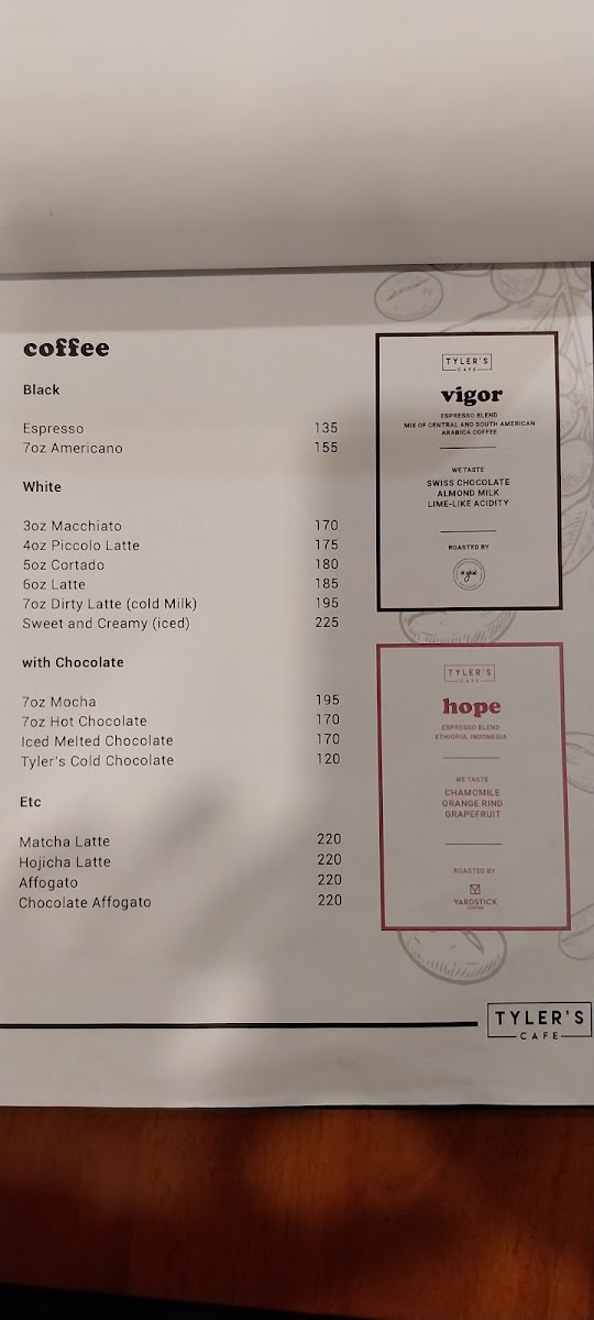 Menu Tyler's Cafe-5