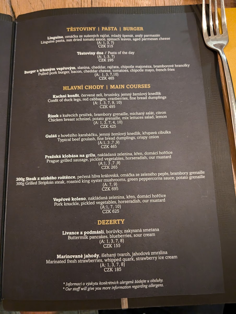 Menu U Malvaze - Czech Restaurant-3