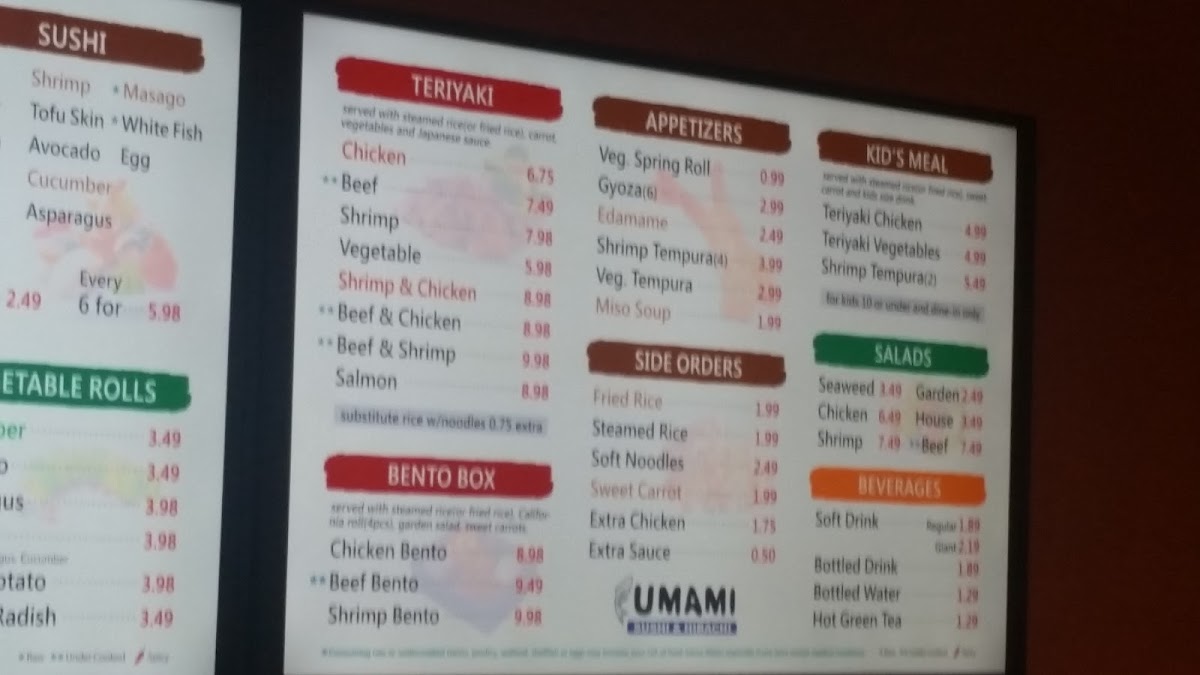 Menu Umami Sushi And Hibachi-10