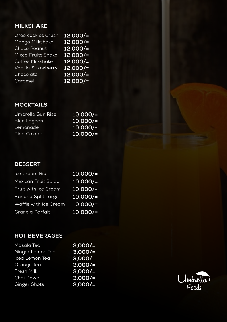 Menu Umbrella Foods-1