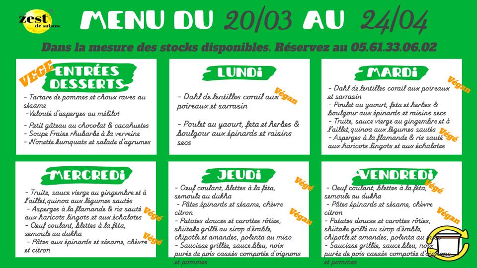 Menu Un Zest' De Saison-1