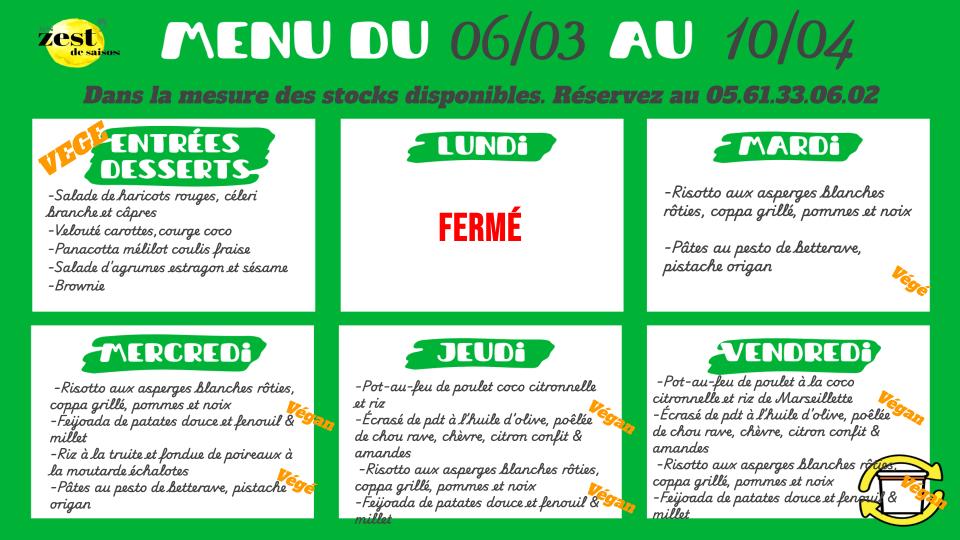 Menu Un Zest' De Saison-3