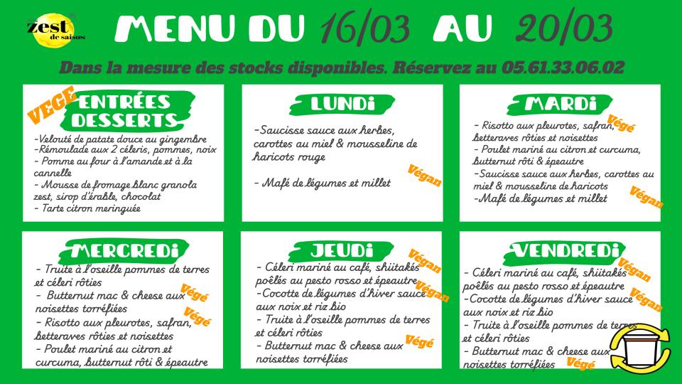 Menu Un Zest' De Saison-5