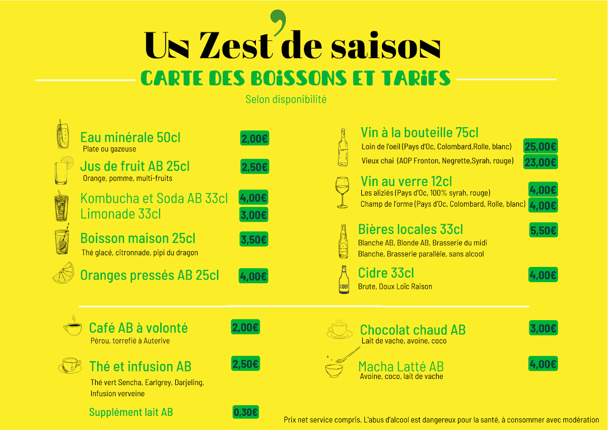 Menu Un Zest' De Saison-7