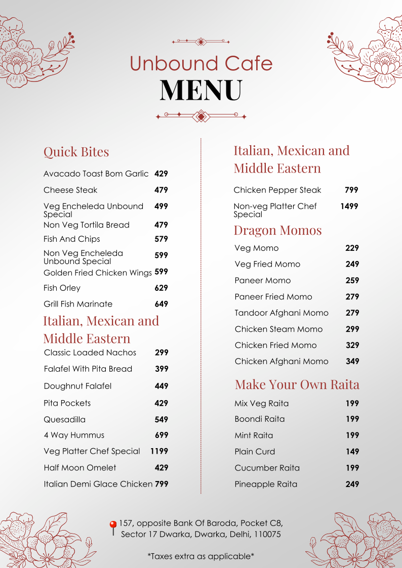 Menu Unbound Cafe-2