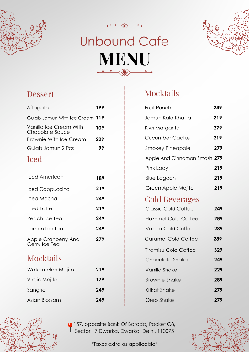 Menu Unbound Cafe-4