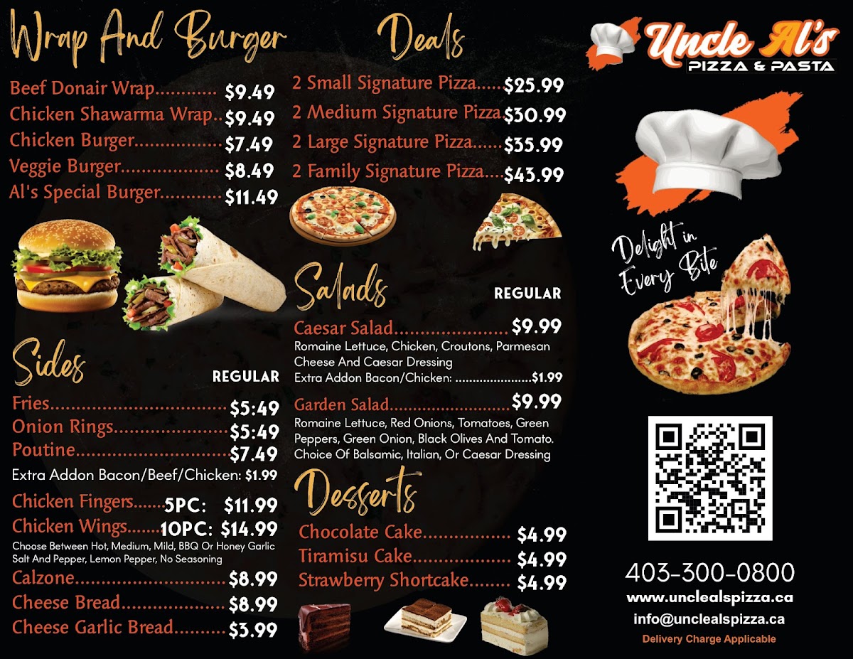 Menu Uncle Al's Pizza And Pasta - Christie Park-2