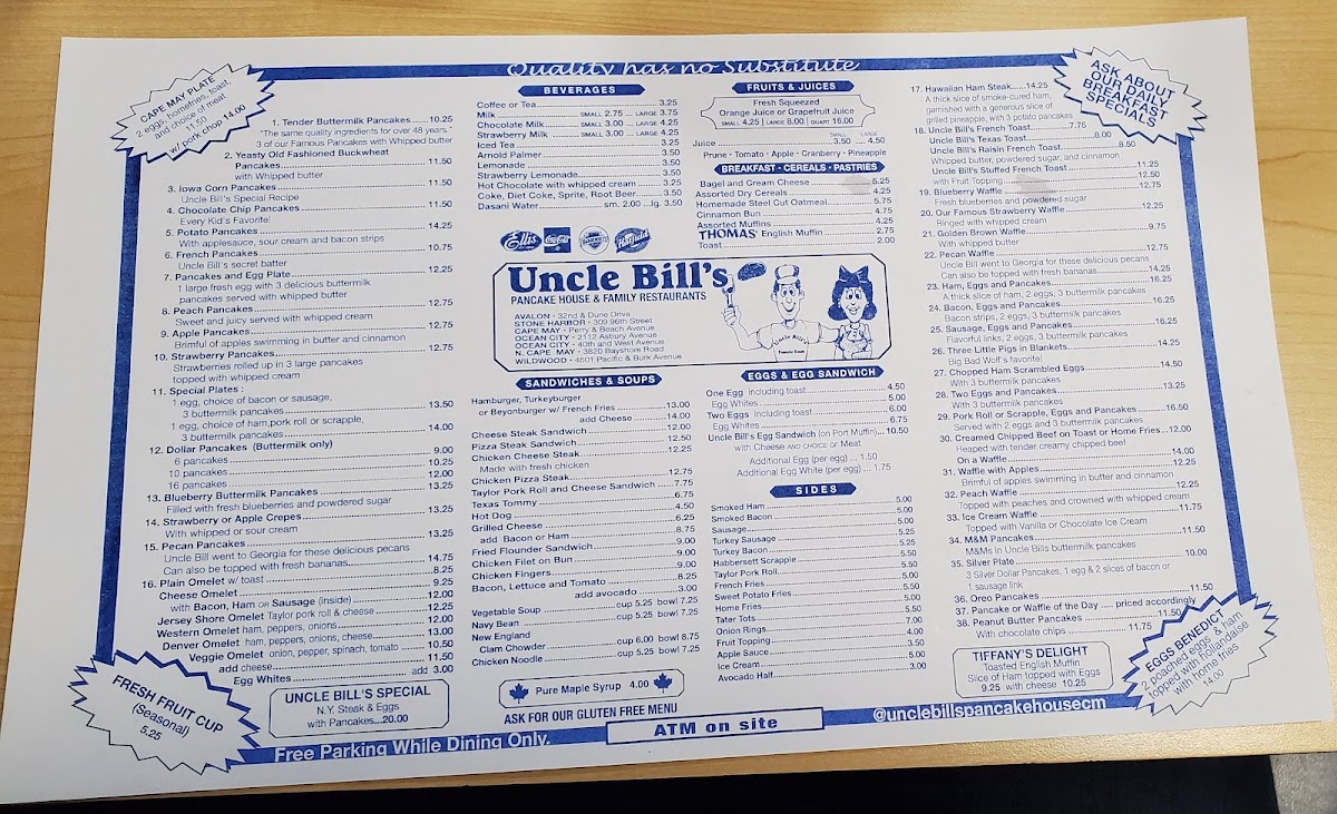Menu Uncle Bill's Pancake House-1