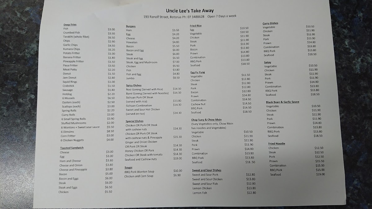 Menu Uncle Lee's Takeaway-9