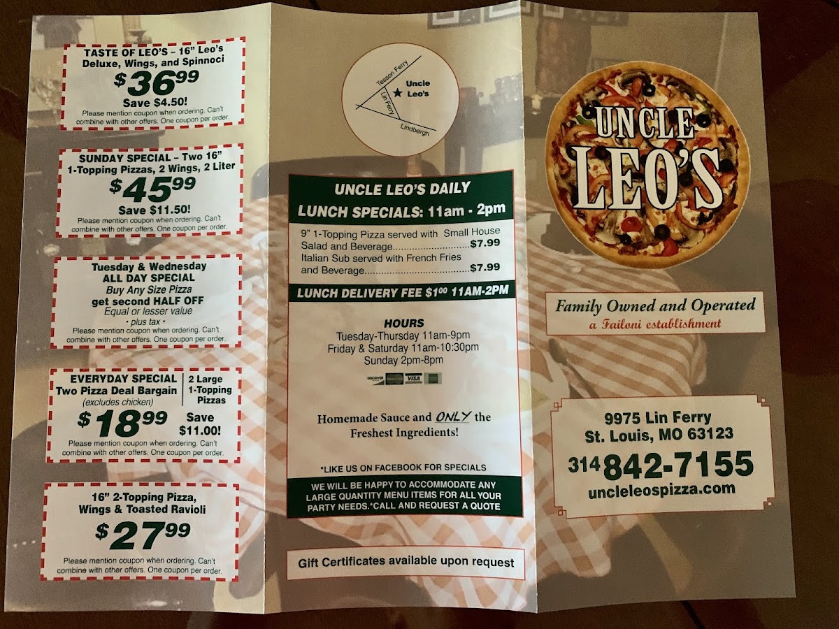 Menu Uncle Leo's Pizza-3
