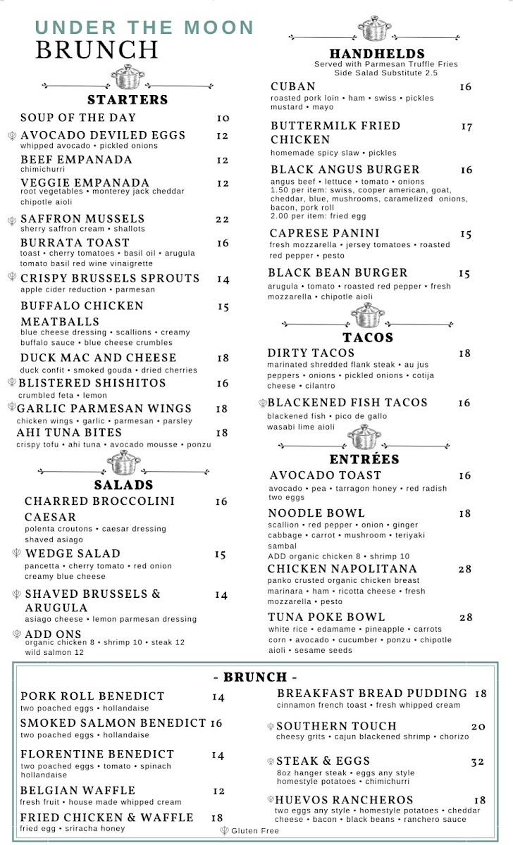 Menu Under The Moon Cafe-1