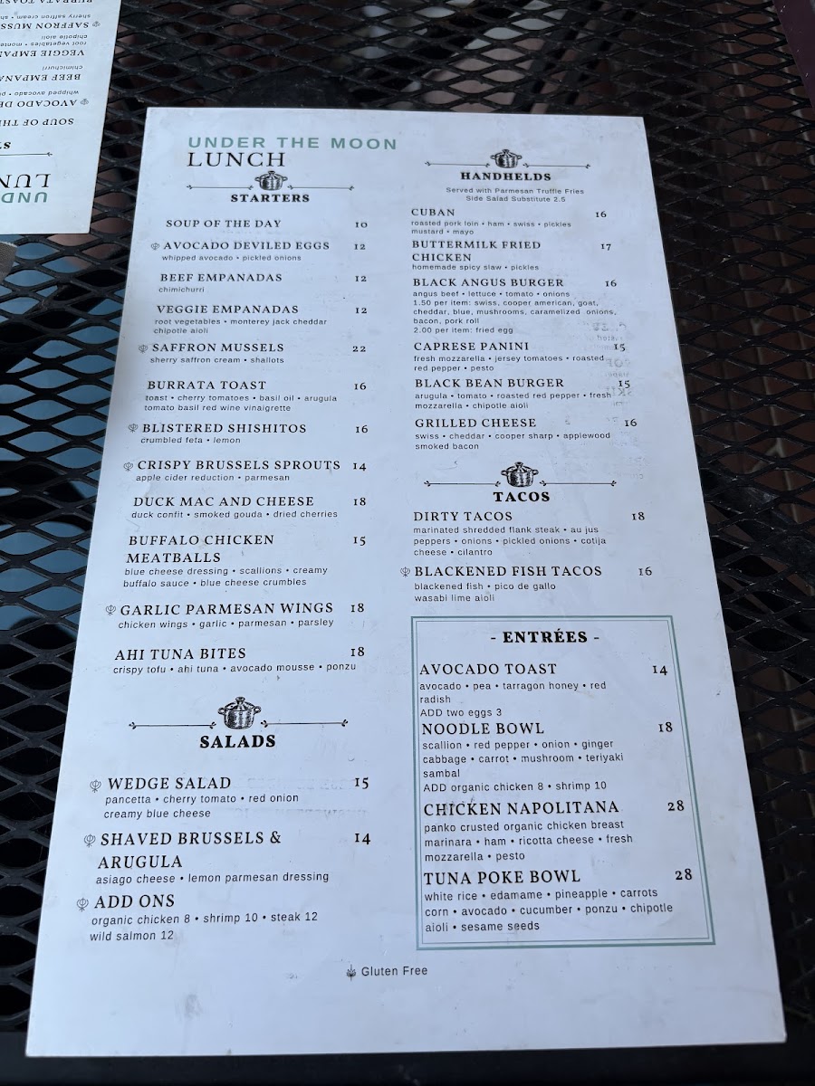 Menu Under The Moon Cafe-8