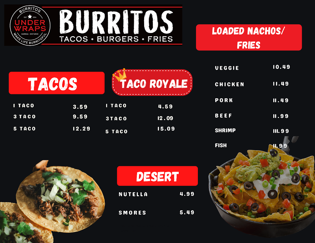 Menu Under Wraps Burritos-1