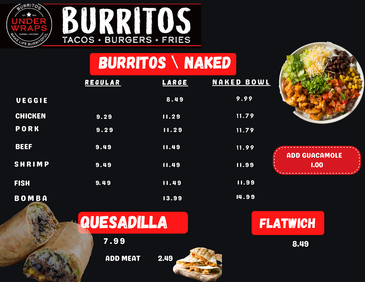 Menu Under Wraps Burritos-2