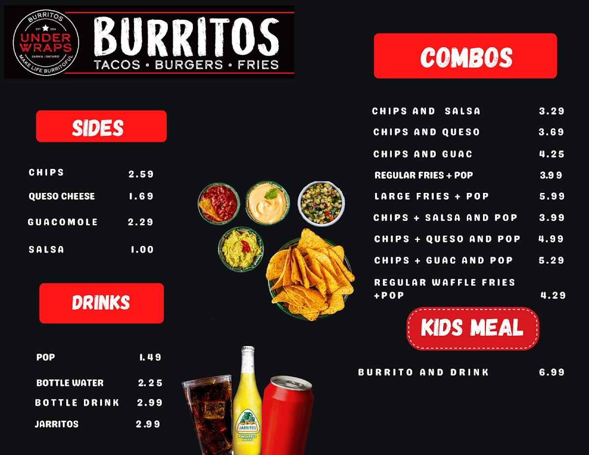 Menu Under Wraps Burritos-3
