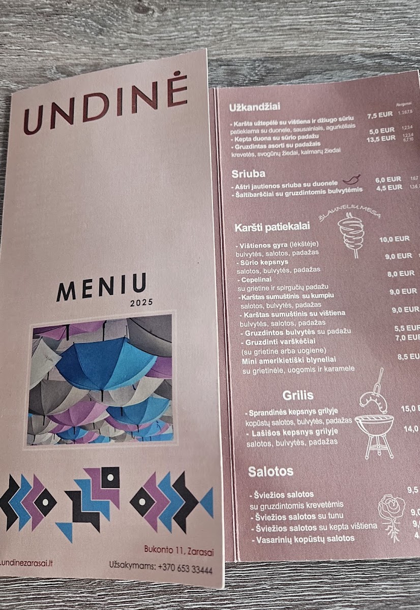 Menu Undinė-4