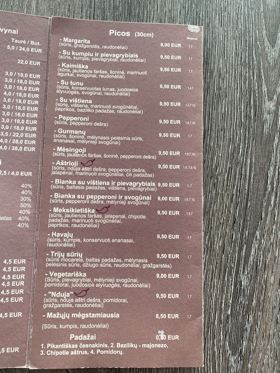 Menu Undinė-5