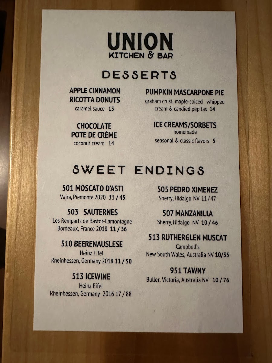 Menu Union Kitchen & Bar-5