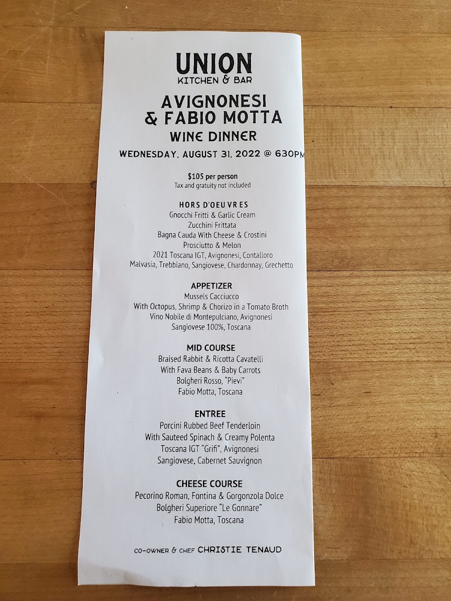Menu Union Kitchen & Bar-6
