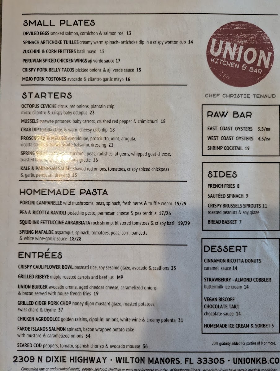 Menu Union Kitchen & Bar-7