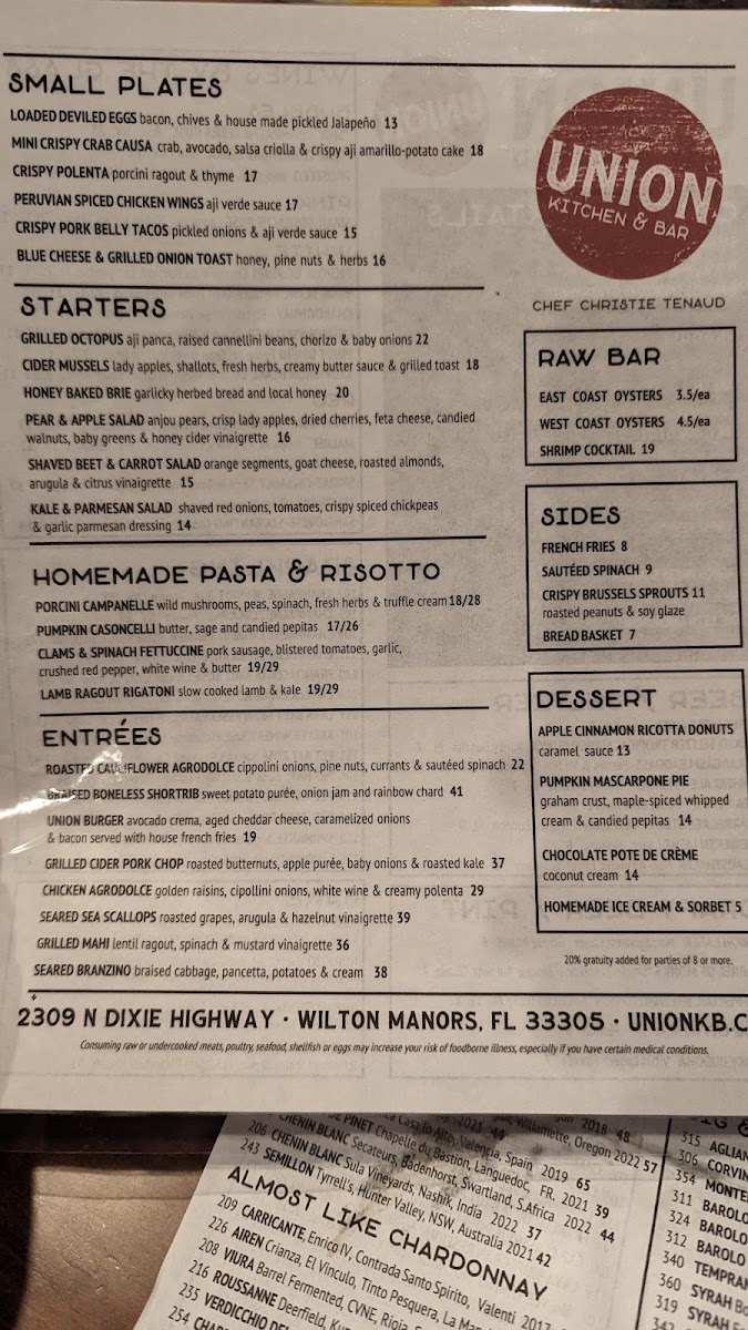 Menu Union Kitchen & Bar-8