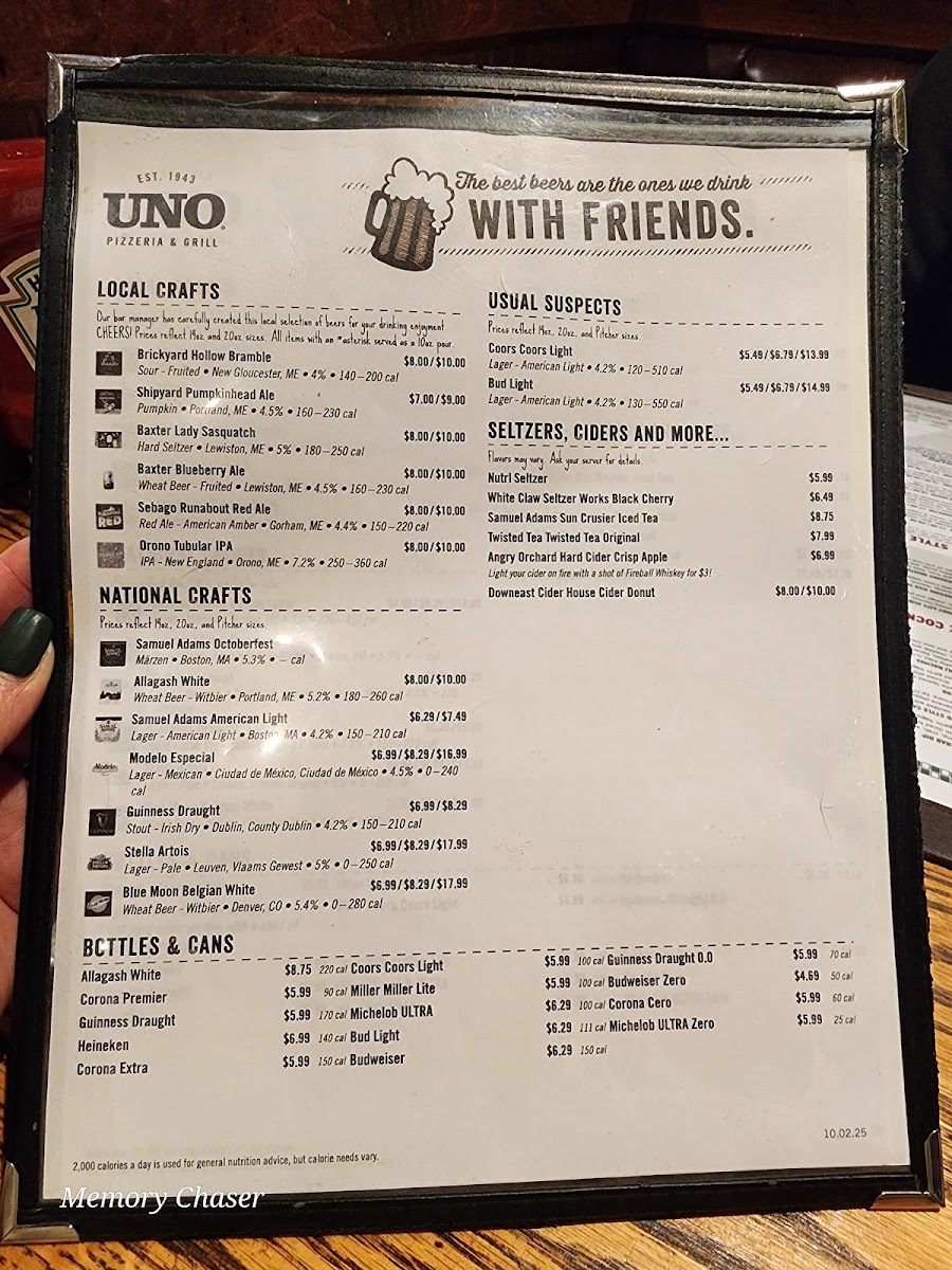 Menu Uno Pizzeria & Grill-2