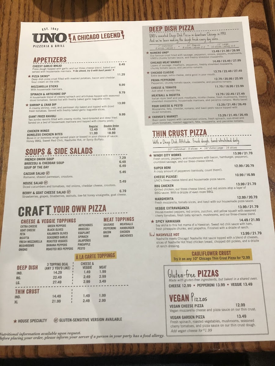 Menu Uno Pizzeria & Grill-6