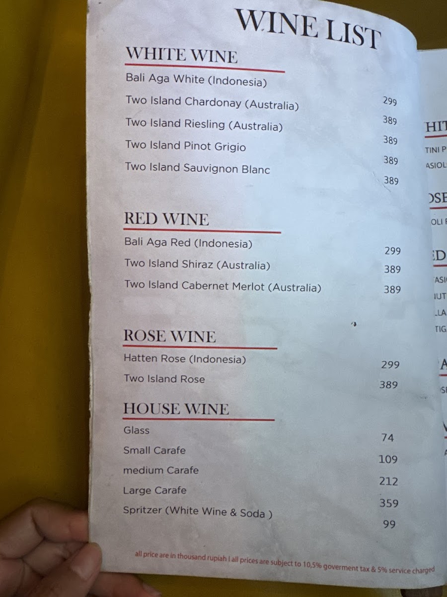 Menu Uno Ristorante Italiano-1