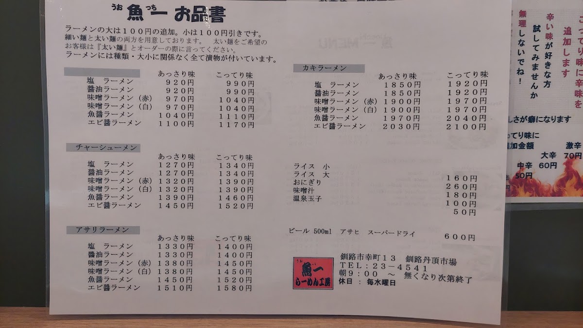 Menu Uocchi Ramen Kōbō-8