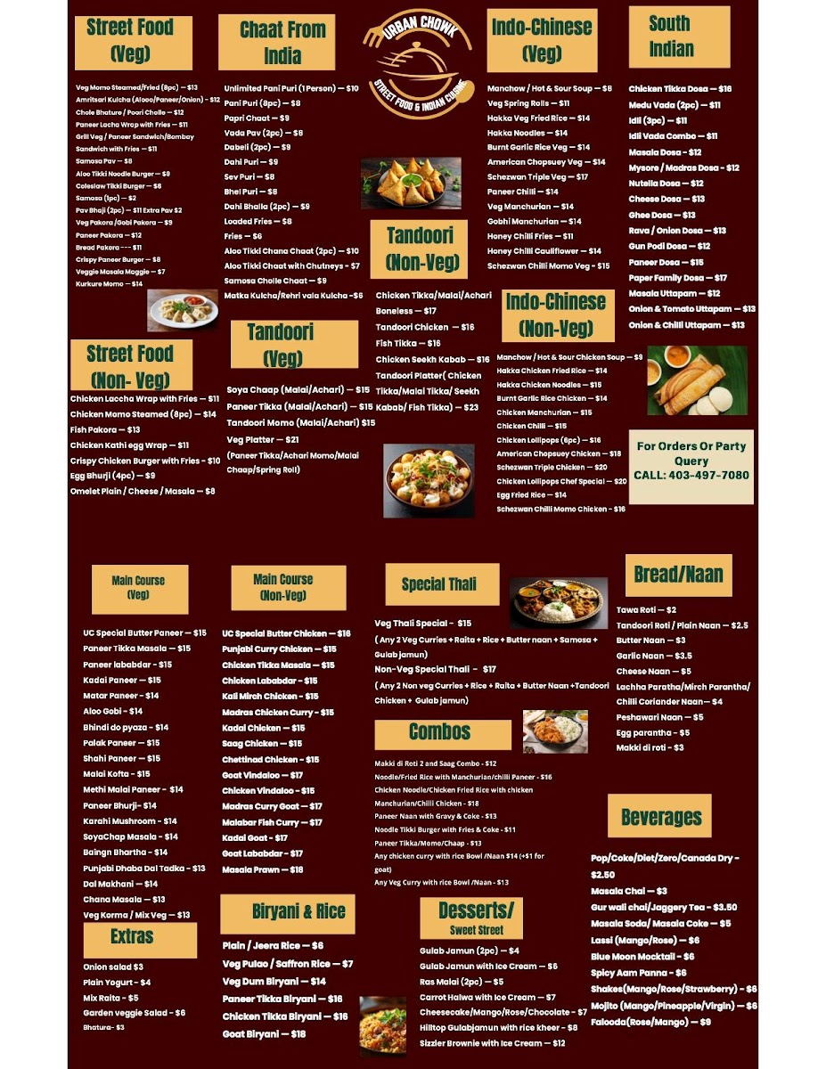 Menu Urban Chowk Street Food And Indian Cuisine-1
