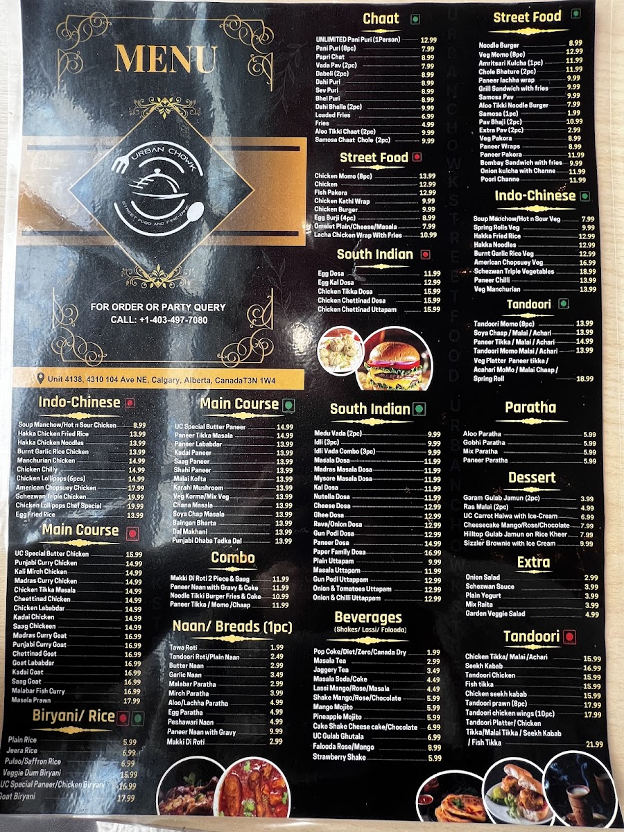 Menu Urban Chowk Street Food And Indian Cuisine-7