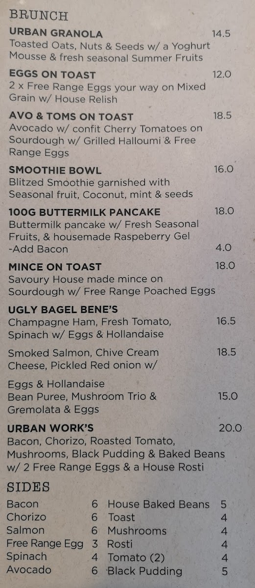 Menu Urban In East-6