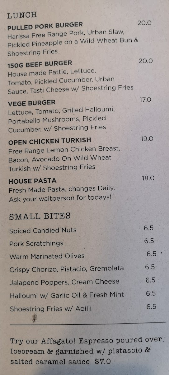 Menu Urban In East-7