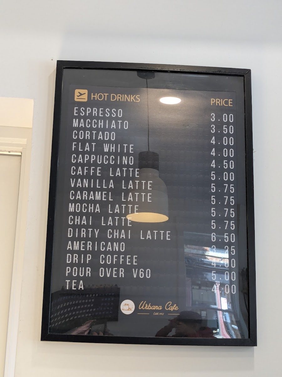 Menu Urbana Cafe Pendleton-1