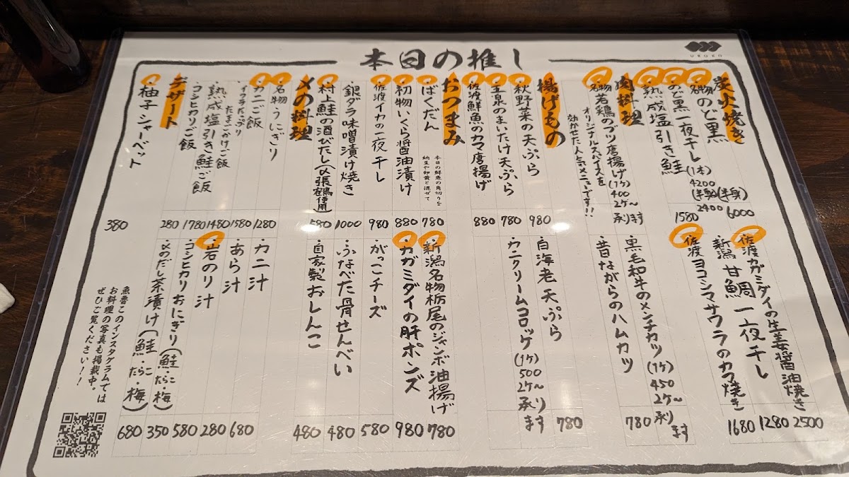 Menu Uroko-3