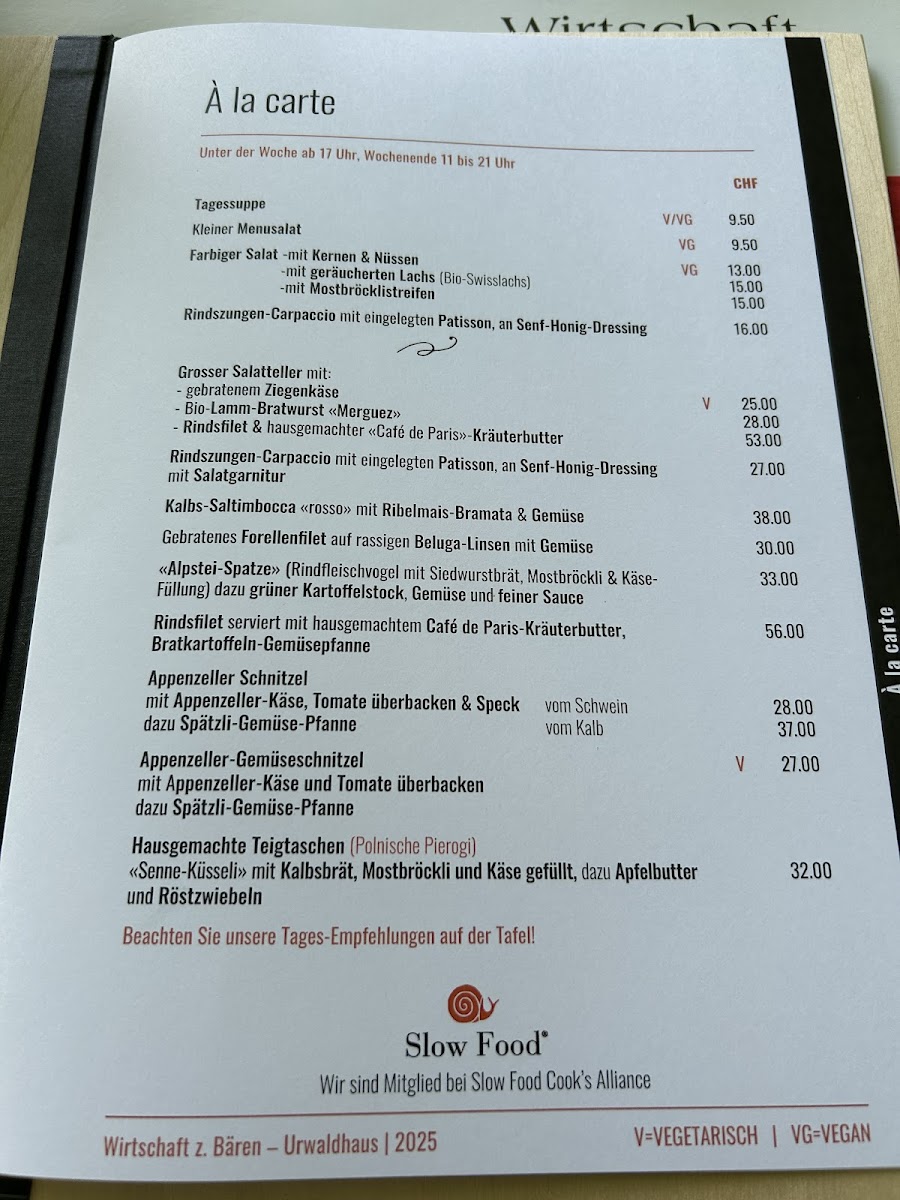 Menu Urwaldhaus – Wirtschaft Zum Bären-2