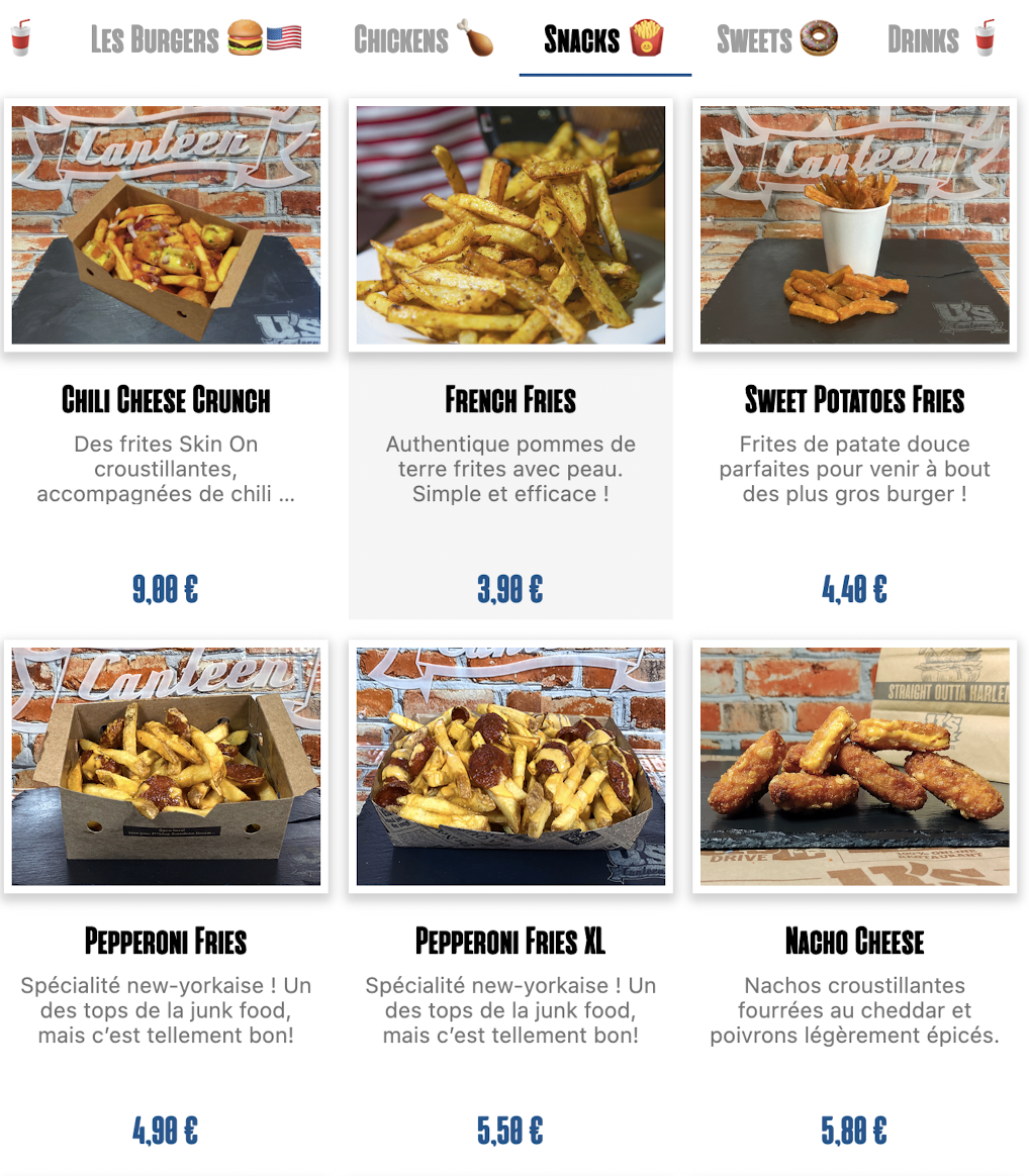 Menu U's Canteen - Mérignac-1