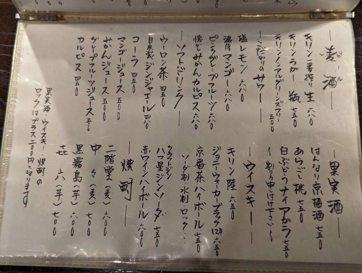 Menu Ushinohone Anaza-6