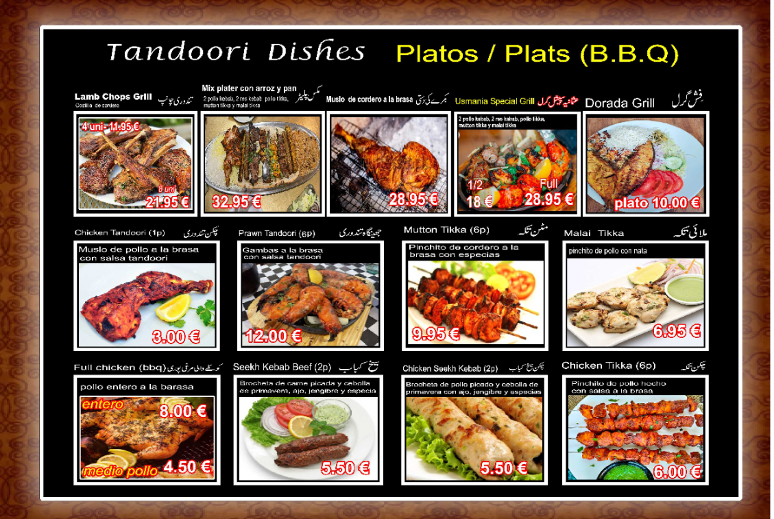Menu Usmania Restaurant(Halal Food In Barcelona-2