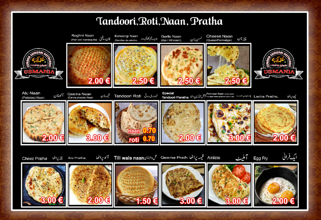 Menu Usmania Restaurant(Halal Food In Barcelona-4